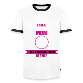Nursing Healthcare Mom - Men's Ringer Shirt - white/black - Front - AI Model Female 172 light (172cm) & AI Model Male 178 dark (178cm)