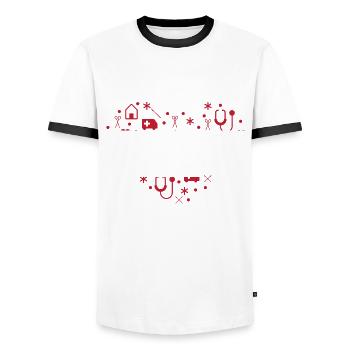 Licensed Practical Nurse - Men's Ringer Shirt - white/black - Front - AI Model Female 172 light (172cm) & AI Model Male 178 dark (178cm)