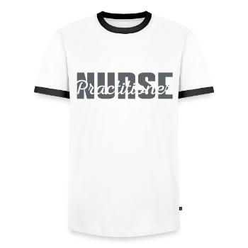 Infirmière en pratique avancée - T-shirt contrasté Homme - blanc/noir - Devant - AI Model Female 172 light (172cm) & AI Model Male 178 dark (178cm)