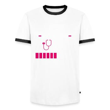 Cadeau drôle d’infirmière en infusion - T-shirt contrasté Homme - blanc/noir - Devant - AI Model Female 172 light (172cm) & AI Model Male 178 dark (178cm)