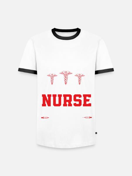 Retired ambulatory nurse - Men's Ringer Shirt - white/black