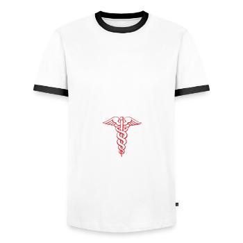 Forensische Krankenschwester Geschenk - Männer Kontrast-T-Shirt - Weiß/Schwarz - Vorne - AI Model Female 172 light (172cm) & AI Model Male 178 dark (178cm)