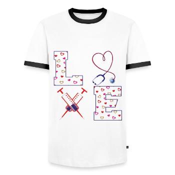 Ich Liebe Fnp Family Nurse Practitioner - Männer Kontrast-T-Shirt - Weiß/Schwarz - Vorne - AI Model Female 172 light (172cm) & AI Model Male 178 dark (178cm)