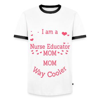 Mignon Diabetes Nurse Mom Design - T-shirt contrasté Homme - blanc/noir - Devant - AI Model Female 172 light (172cm) & AI Model Male 178 dark (178cm)