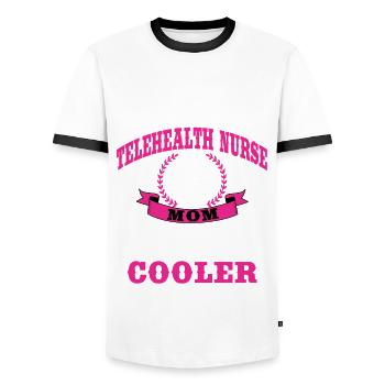 Telemedizin-krankenschwester Mama Outfit Frauen - Männer Kontrast-T-Shirt - Weiß/Schwarz - Vorne - AI Model Female 172 light (172cm) & AI Model Male 178 dark (178cm)