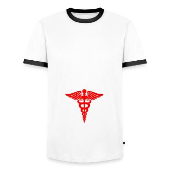 Lustiger Militärkrankenschwester Spruch - Männer Kontrast-T-Shirt - Weiß/Schwarz - Vorne - AI Model Female 172 light (172cm) & AI Model Male 178 dark (178cm)