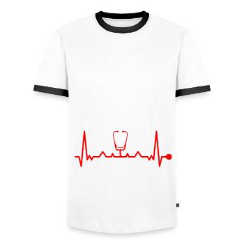 Camping Krankenschwester Superheld - Männer Kontrast-T-Shirt - Weiß/Schwarz - Vorne - AI Model Female 172 light (172cm) & AI Model Male 178 dark (178cm)
