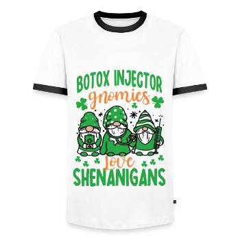 Aesthetics Nurse St. Patrick's Day - Men's Ringer Shirt - white/black - Front - AI Model Female 172 light (172cm) & AI Model Male 178 dark (178cm)