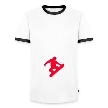 Funny Ski Instructor Saying Shirt - Men's Ringer Shirt - white/black - Front - AI Model Female 172 light (172cm) & AI Model Male 178 dark (178cm)
