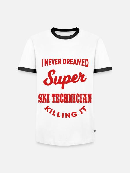 Funny ski technician sayings - Men's Ringer Shirt - white/black