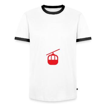Cadeau amusant pour les exploitants de remontées mécaniques - T-shirt contrasté Homme - blanc/noir - Devant - AI Model Female 172 light (172cm) & AI Model Male 178 dark (178cm)