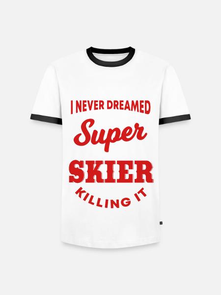 Lustige Skifahrer Geschenkidee - Männer Kontrast-T-Shirt - Weiß/Schwarz