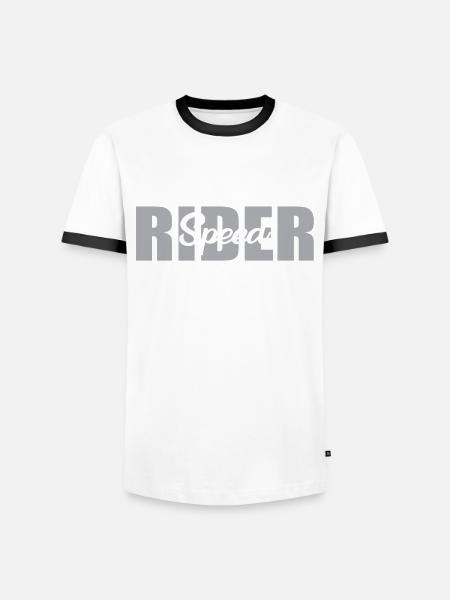 Lettrage Great Speed Rider - T-shirt contrasté Homme - blanc/noir