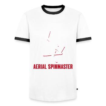 Aerial Spinmaster Freestyle Skiing - Männer Kontrast-T-Shirt - Weiß/Schwarz - Vorne - AI Model Female 172 light (172cm) & AI Model Male 178 dark (178cm)