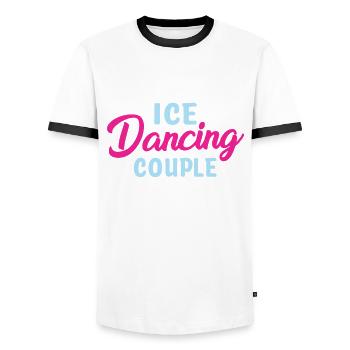 Ice Eistanzen Paar Schlittschuhlaufen - Männer Kontrast-T-Shirt - Weiß/Schwarz - Vorne - AI Model Female 172 light (172cm) & AI Model Male 178 dark (178cm)