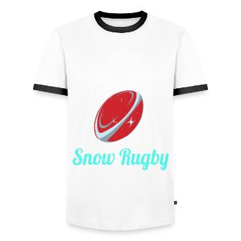 Lustiger Schnee Rugby Spruch - Männer Kontrast-T-Shirt - Weiß/Schwarz - Vorne - AI Model Female 172 light (172cm) & AI Model Male 178 dark (178cm)