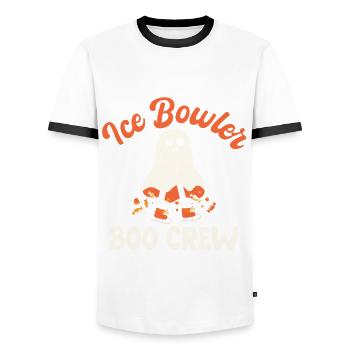 Drôle de costume d’Halloween - T-shirt contrasté Homme - blanc/noir - Devant - AI Model Female 172 light (172cm) & AI Model Male 178 dark (178cm)