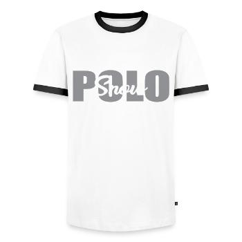 Polo sur neige - T-shirt contrasté Homme - blanc/noir - Devant - AI Model Female 172 light (172cm) & AI Model Male 178 dark (178cm)