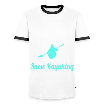 Lustiger Schnee Kajak Spruch Snow Kayaking - Männer Kontrast-T-Shirt - Weiß/Schwarz - Vorne - AI Model Female 172 light (172cm) & AI Model Male 178 dark (178cm)