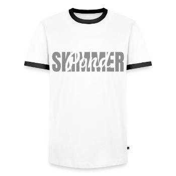 Pond Skimmer - Männer Kontrast-T-Shirt - Weiß/Schwarz - Vorne - AI Model Female 172 light (172cm) & AI Model Male 178 dark (178cm)