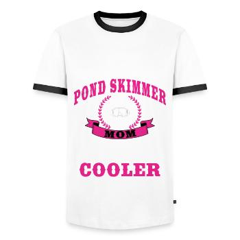 Pond Skimmer Mama - Männer Kontrast-T-Shirt - Weiß/Schwarz - Vorne - AI Model Female 172 light (172cm) & AI Model Male 178 dark (178cm)