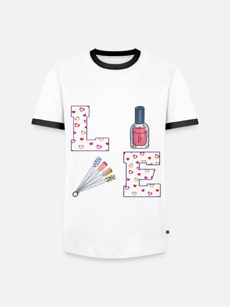 Nail Technician Valentine's Day Design - Men's Ringer Shirt - white/black
