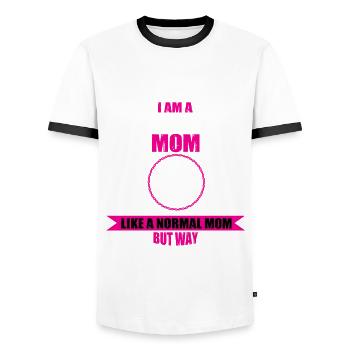 Funny makeup artist mom makeup women - Men's Ringer Shirt - white/black - Front - AI Model Female 172 light (172cm) & AI Model Male 178 dark (178cm)