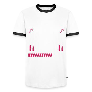 Future Makeup Artist T-shirt - Männer Kontrast-T-Shirt - Weiß/Schwarz - Vorne - AI Model Female 172 light (172cm) & AI Model Male 178 dark (178cm)