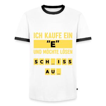 Anti Aue T-Shirt Fussball Dresden Shirt Ultras - Männer Kontrast-T-Shirt - Weiß/Schwarz - Vorne - AI Model Female 172 light (172cm) & AI Model Male 178 dark (178cm)