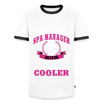 Lustige Spa Managerin Mama - Männer Kontrast-T-Shirt - Weiß/Schwarz - Vorne - AI Model Female 172 light (172cm) & AI Model Male 178 dark (178cm)