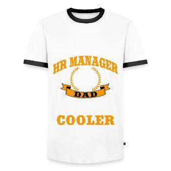 Drôle de responsable des ressources humaines Papa Fête des pères - T-shirt contrasté Homme - blanc/noir - Devant - AI Model Female 172 light (172cm) & AI Model Male 178 dark (178cm)
