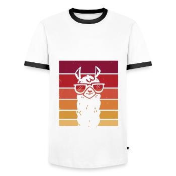 Funny HR Specialist Drama Lama - Men's Ringer Shirt - white/black - Front - AI Model Female 172 light (172cm) & AI Model Male 178 dark (178cm)