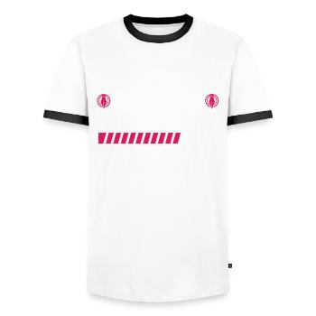 Future Journalist Shirt Media Journalism - T-shirt contrasté Homme - blanc/noir - Devant - AI Model Female 172 light (172cm) & AI Model Male 178 dark (178cm)