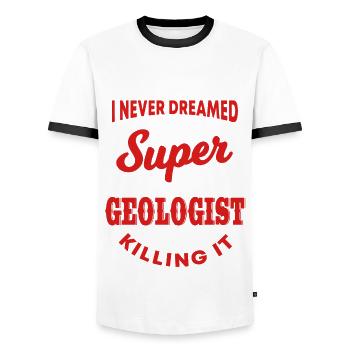 Funny Geologist Saying - Men's Ringer Shirt - white/black - Front - AI Model Female 172 light (172cm) & AI Model Male 178 dark (178cm)