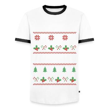 I love pelmeni - Men's Ringer Shirt - white/black - Front - AI Model Female 172 light (172cm) & AI Model Male 178 dark (178cm)