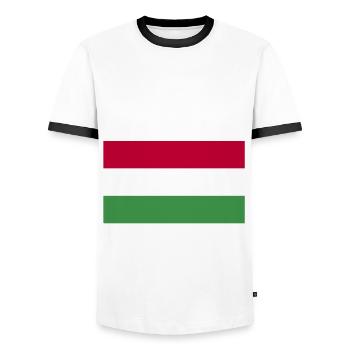 Goulash game Stark - Men's Ringer Shirt - white/black - Front - AI Model Female 172 light (172cm) & AI Model Male 178 dark (178cm)