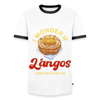 Lango's Spell - Men's Ringer Shirt - white/black - Front - AI Model Female 172 light (172cm) & AI Model Male 178 dark (178cm)