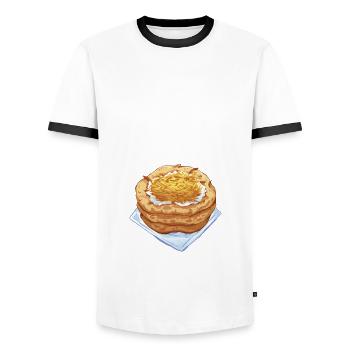 Lango's Food Shirt - Men's Ringer Shirt - white/black - Front - AI Model Female 172 light (172cm) & AI Model Male 178 dark (178cm)
