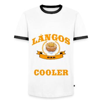 Lango's Dad - Men's Ringer Shirt - white/black - Front - AI Model Female 172 light (172cm) & AI Model Male 178 dark (178cm)