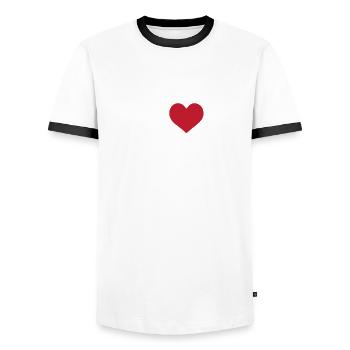 J’adore la soupe cheeseburger - T-shirt contrasté Homme - blanc/noir - Devant - AI Model Female 172 light (172cm) & AI Model Male 178 dark (178cm)