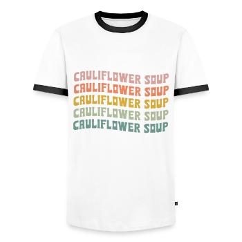 Cauliflower soup - Men's Ringer Shirt - white/black - Front - AI Model Female 172 light (172cm) & AI Model Male 178 dark (178cm)