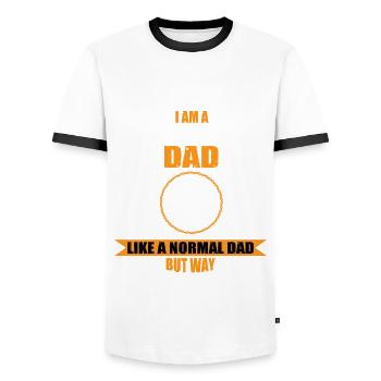 hBlumenkohlsuppe Papa - Männer Kontrast-T-Shirt - Weiß/Schwarz - Vorne - AI Model Female 172 light (172cm) & AI Model Male 178 dark (178cm)