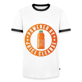 Propulsé par Juice Cleanse - T-shirt contrasté Homme - blanc/noir - Devant - AI Model Female 172 light (172cm) & AI Model Male 178 dark (178cm)