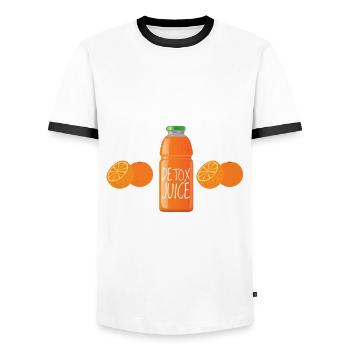 Saftkur Game Strong - Männer Kontrast-T-Shirt - Weiß/Schwarz - Vorne - AI Model Female 172 light (172cm) & AI Model Male 178 dark (178cm)