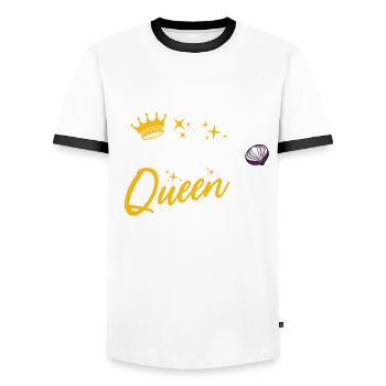 Zwiebelsuppen Königin - Männer Kontrast-T-Shirt - Weiß/Schwarz - Vorne - AI Model Female 172 light (172cm) & AI Model Male 178 dark (178cm)