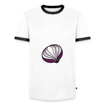 Zwiebelsuppe - Männer Kontrast-T-Shirt - Weiß/Schwarz - Vorne - AI Model Female 172 light (172cm) & AI Model Male 178 dark (178cm)
