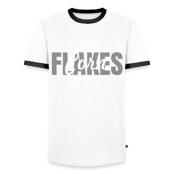 Cornflakes Shirt - Men's Ringer Shirt - white/black - Front - AI Model Female 172 light (172cm) & AI Model Male 178 dark (178cm)
