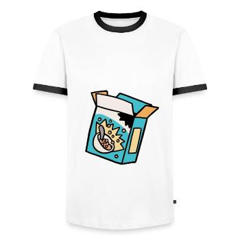 Corn Flakes Game Strong - Men's Ringer Shirt - white/black - Front - AI Model Female 172 light (172cm) & AI Model Male 178 dark (178cm)