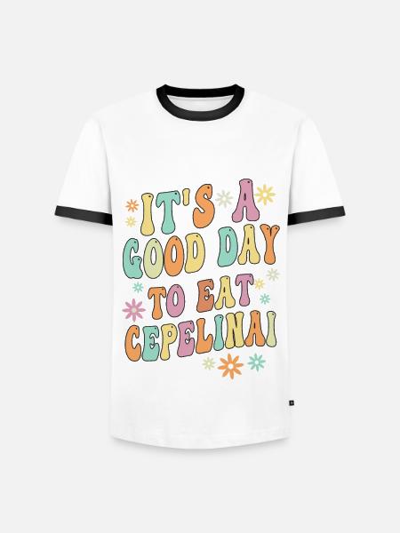 Cepelinai Proverb - Men's Ringer Shirt - white/black