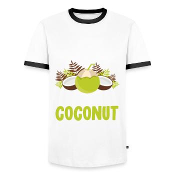 Toller Kokosnuss Spruch - Männer Kontrast-T-Shirt - Weiß/Schwarz - Vorne - AI Model Female 172 light (172cm) & AI Model Male 178 dark (178cm)